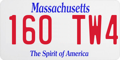 MA license plate 160TW4