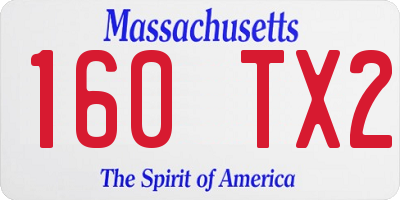 MA license plate 160TX2