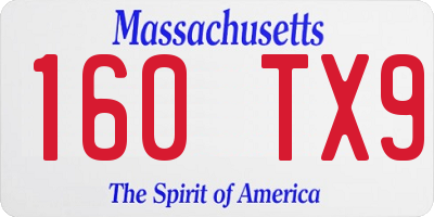 MA license plate 160TX9