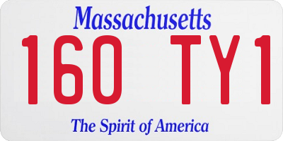 MA license plate 160TY1