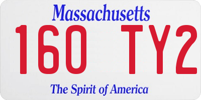 MA license plate 160TY2