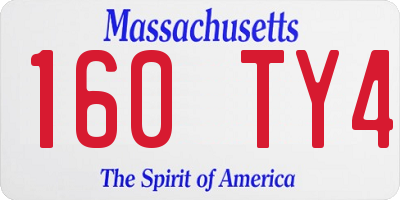 MA license plate 160TY4