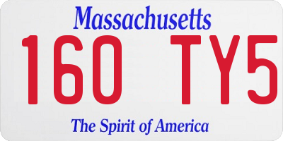 MA license plate 160TY5