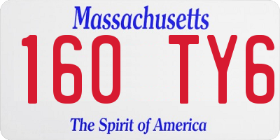 MA license plate 160TY6