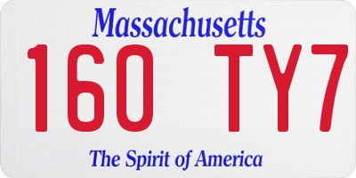 MA license plate 160TY7