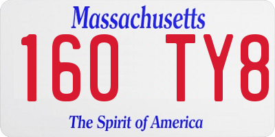 MA license plate 160TY8