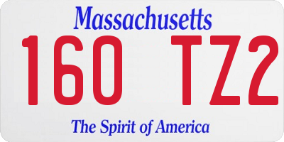 MA license plate 160TZ2