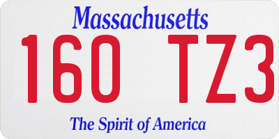 MA license plate 160TZ3