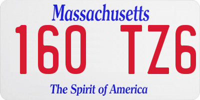 MA license plate 160TZ6