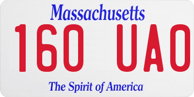 MA license plate 160UA0