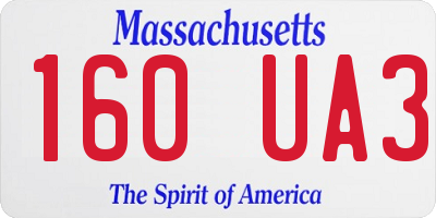 MA license plate 160UA3