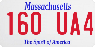 MA license plate 160UA4