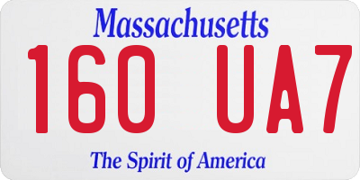 MA license plate 160UA7