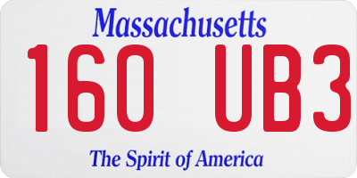 MA license plate 160UB3