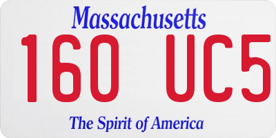 MA license plate 160UC5