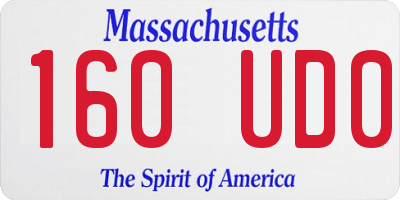 MA license plate 160UD0