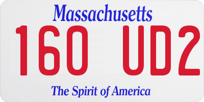 MA license plate 160UD2