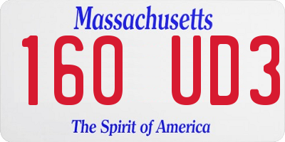 MA license plate 160UD3