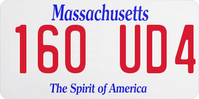 MA license plate 160UD4