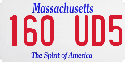 MA license plate 160UD5