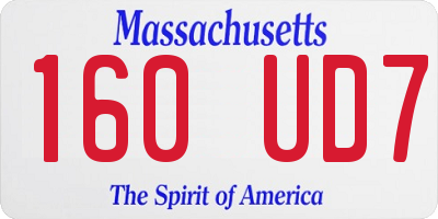 MA license plate 160UD7