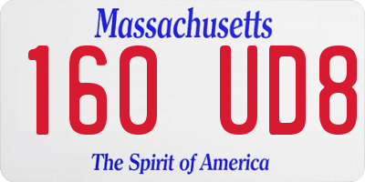 MA license plate 160UD8