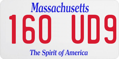 MA license plate 160UD9