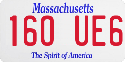 MA license plate 160UE6