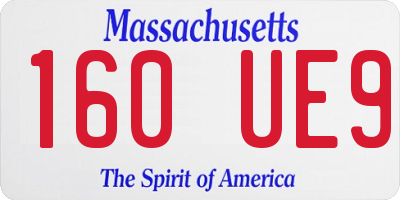 MA license plate 160UE9