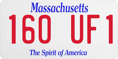 MA license plate 160UF1