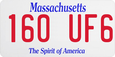 MA license plate 160UF6