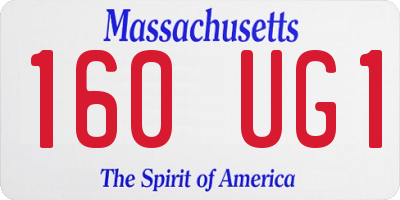 MA license plate 160UG1