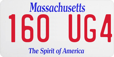 MA license plate 160UG4