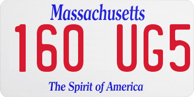 MA license plate 160UG5