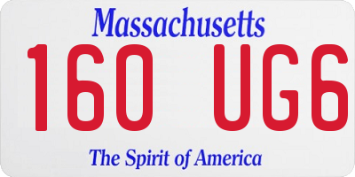 MA license plate 160UG6