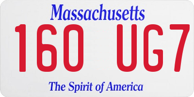 MA license plate 160UG7