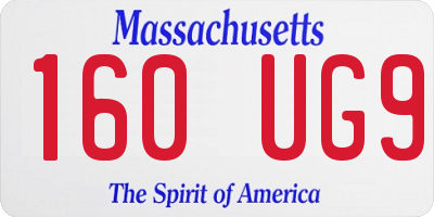 MA license plate 160UG9