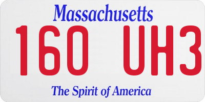 MA license plate 160UH3