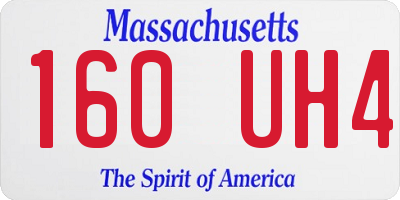 MA license plate 160UH4