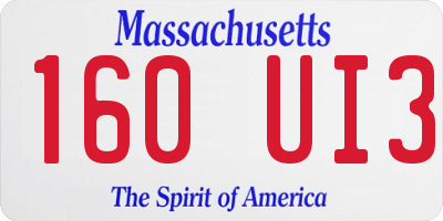 MA license plate 160UI3
