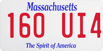 MA license plate 160UI4