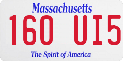 MA license plate 160UI5