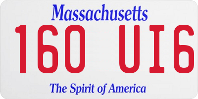 MA license plate 160UI6
