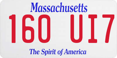 MA license plate 160UI7