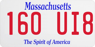 MA license plate 160UI8