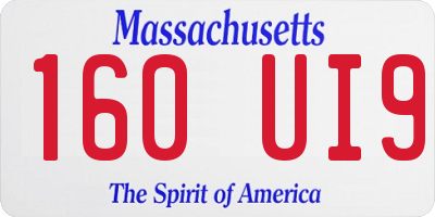 MA license plate 160UI9