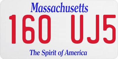 MA license plate 160UJ5