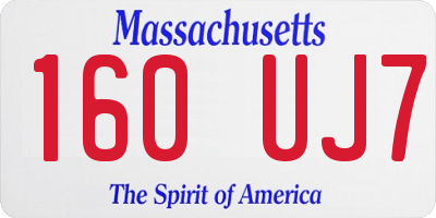 MA license plate 160UJ7