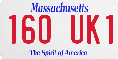 MA license plate 160UK1