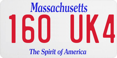 MA license plate 160UK4